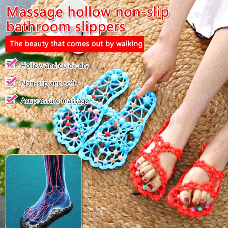 Foot Acupressure Massage Slippers Women Men Wear-Resistant Sandals for Acupoint Massage Non-Slip Shoes for Bath Shower Summer