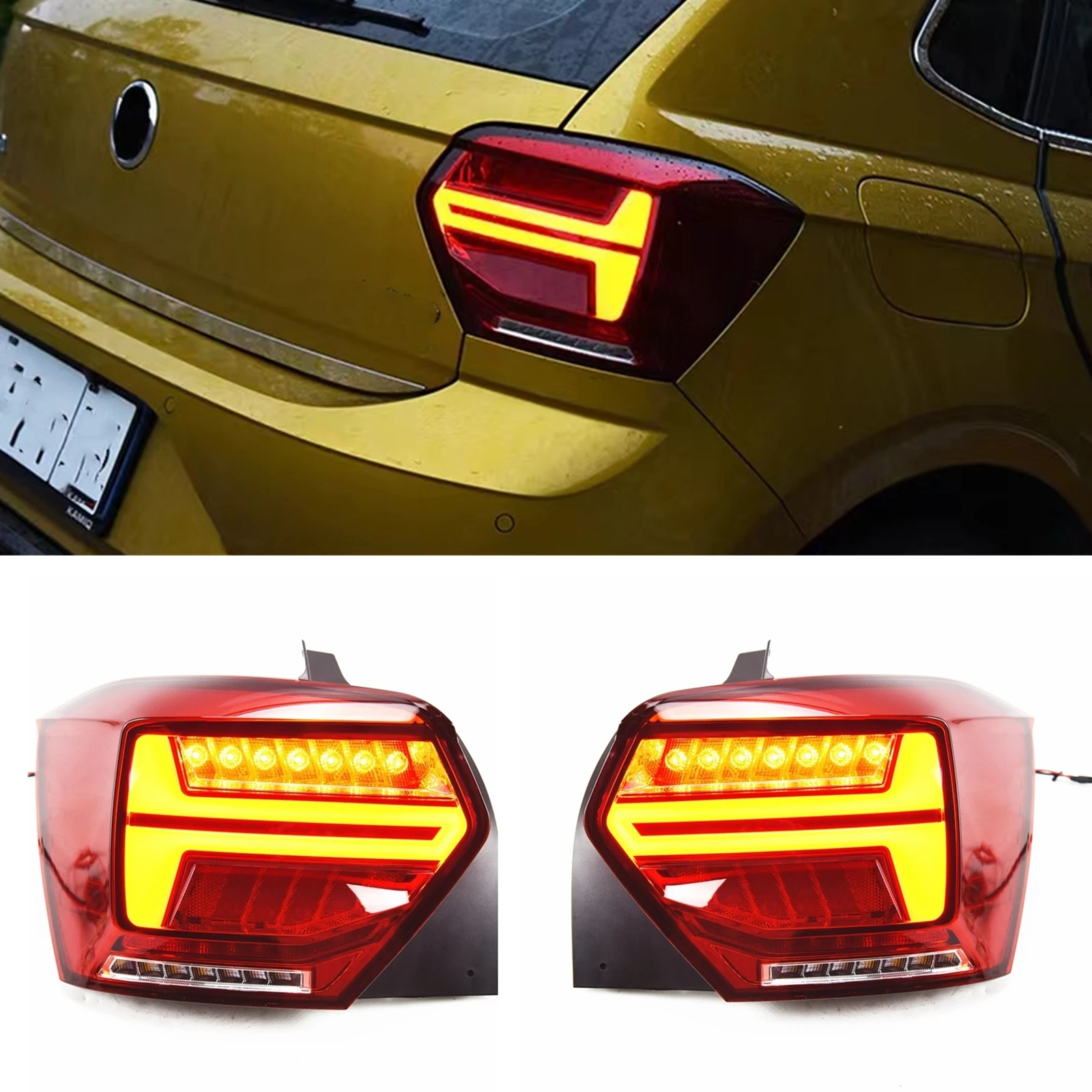 Car Tail Light Taillights LED Rear Bumper Lamp Signal Bulb Assembly For Volkswagen VW Polo 2011-2017