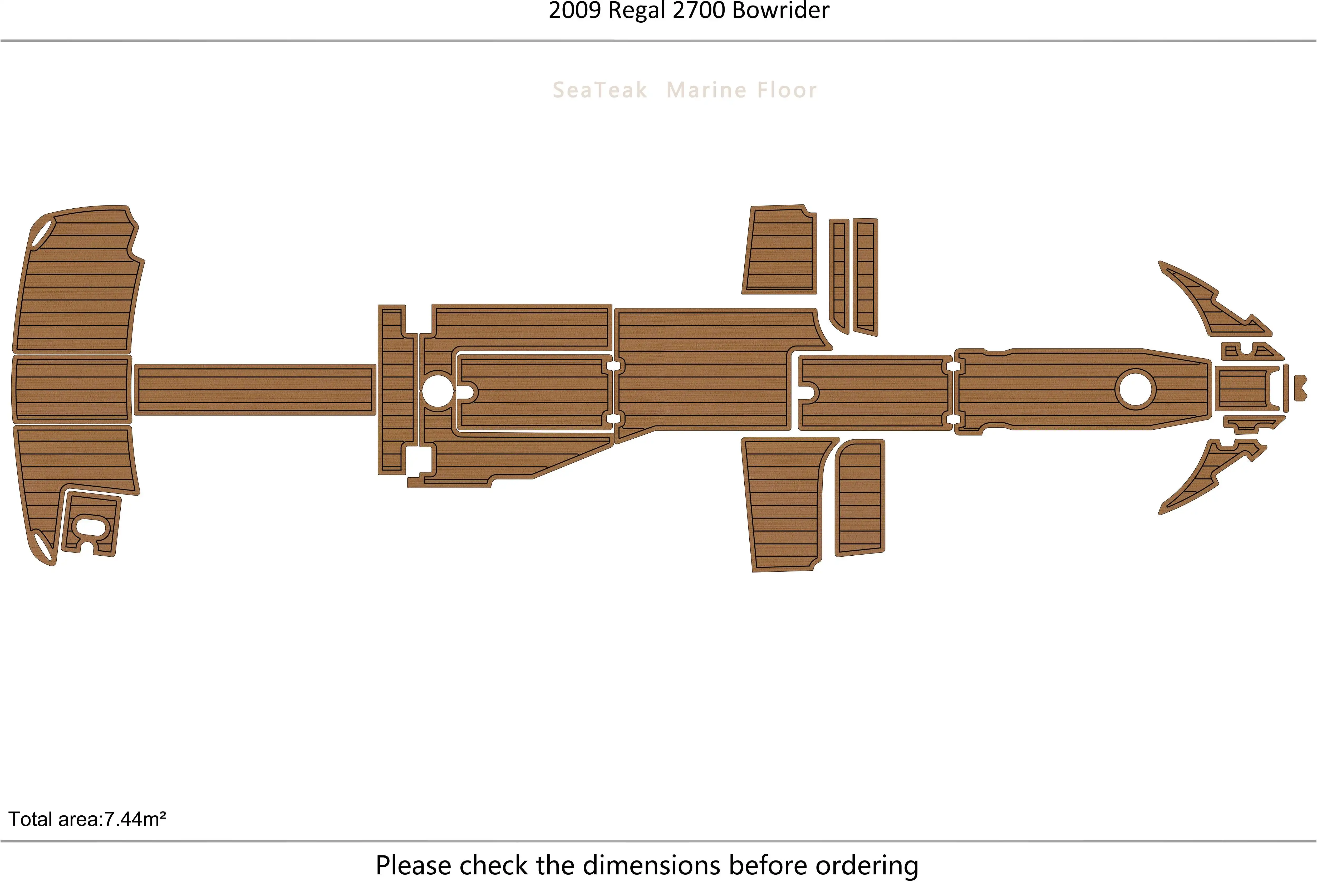 

2009 Regal 2700 Bowrider Cockpit Swimming platform1/4" 6mm EVA FAUX Water Ski Yacht Fishing Boat Non-slip mat floor