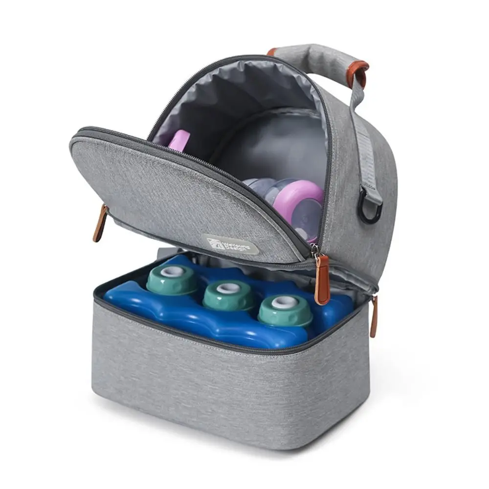 Multifunctional Maternity Backpack Double Layer Lightweight Insulated Storage Bag Portable Large Capacity Breastmilk Cooler Bag