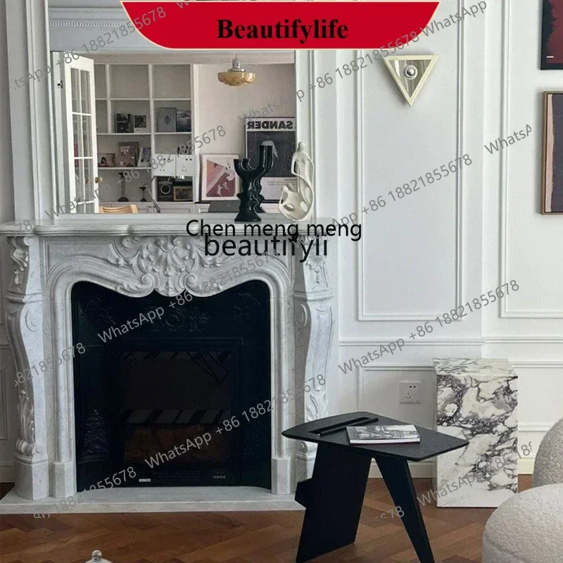 

D178 Мраморный камин Французский белый камин Carla Гостиная Yackground Стена Винтаж Украшение камина