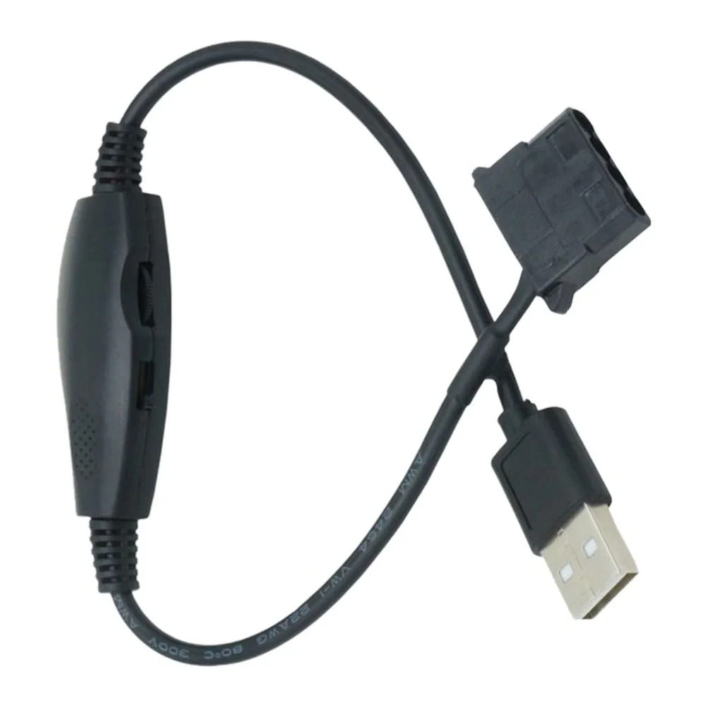 USB to 4 Pin Fan Adapter 2 pcs 340mm Black Cable for 5V to 12V Voltage Conversion Compatible with Standard 4 Pin Fans