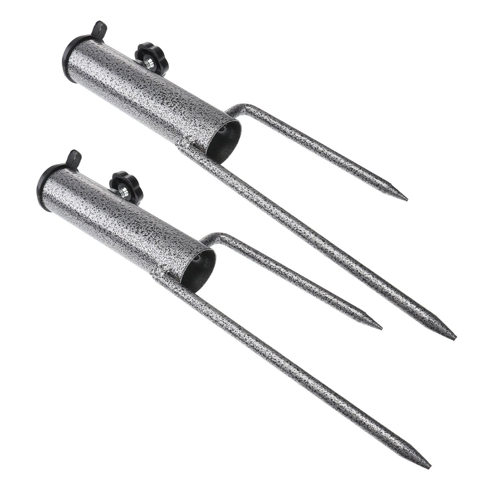 

2pcs Heavy Duty Iron Umbrella Anchor Stakes Stable Sand Base for Wind Resistant Outdoor Furniture Hotels Resorts