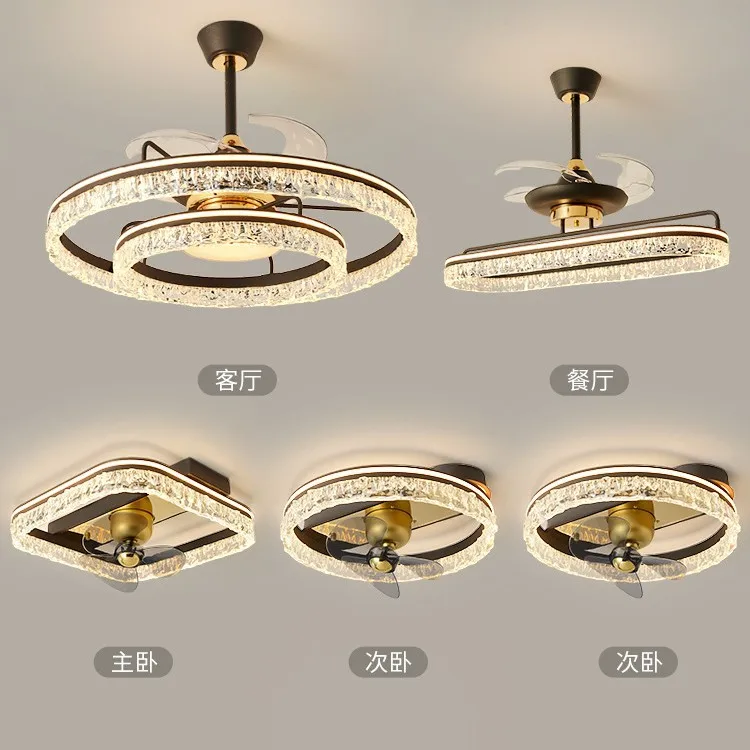 

2025 new living room ceiling fan light integrated silent wind modern simple main lamp whole house package combination
