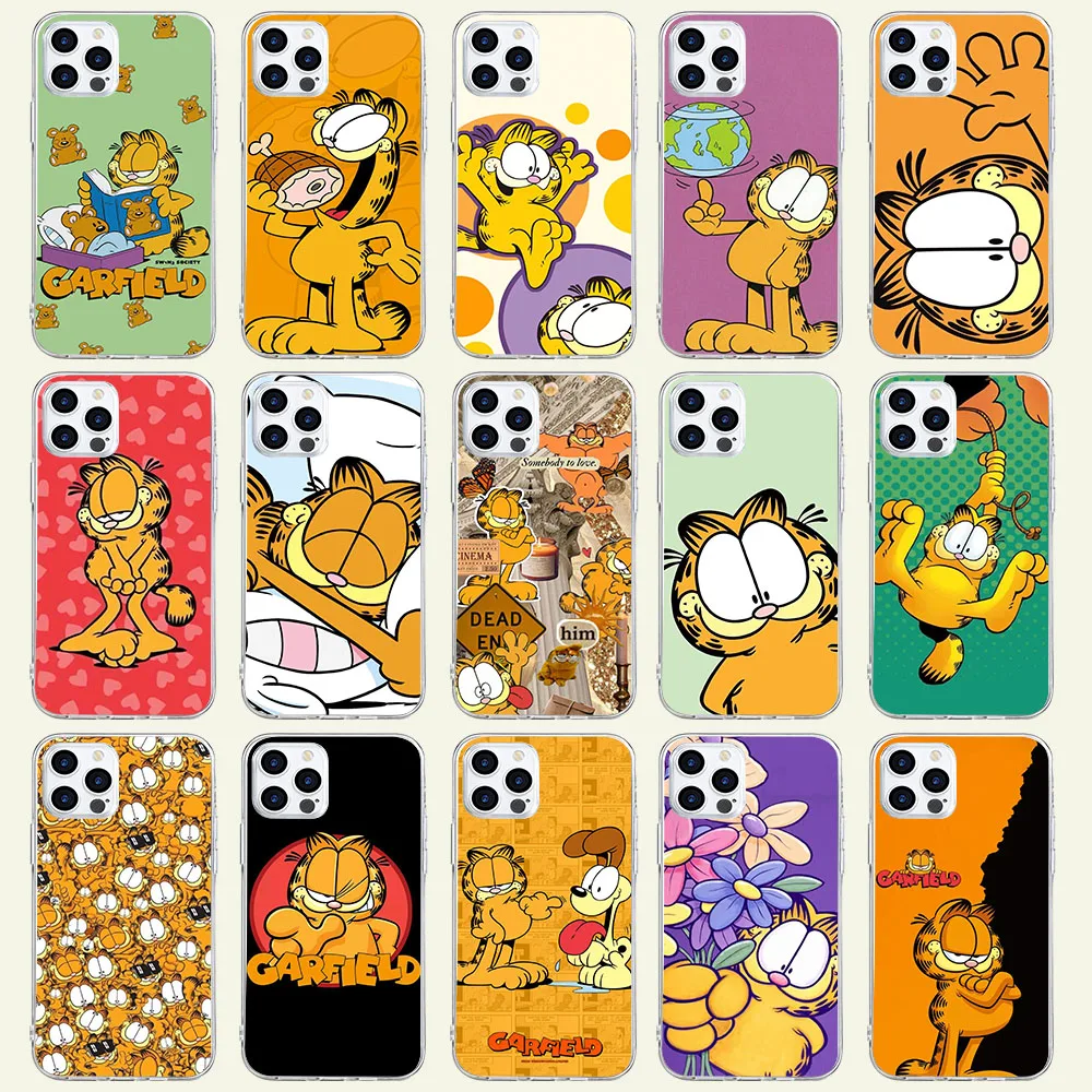 Soft Case For iPhone XR XS 11 12 13 14 Mini Plus Pro Max  SJ-33 Garfield