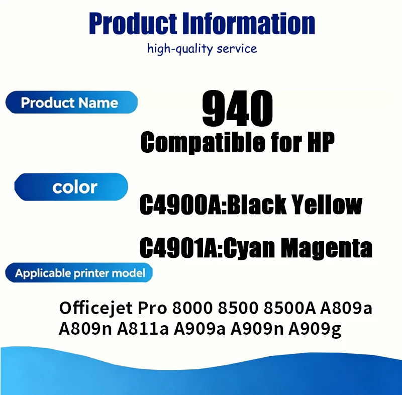 1 set 2 pcs 940 Print Head C4900A C4901A Compatible For HP Officejet A809a A809n A811a A909a A909n A909g Pro 8000 8500 8500A