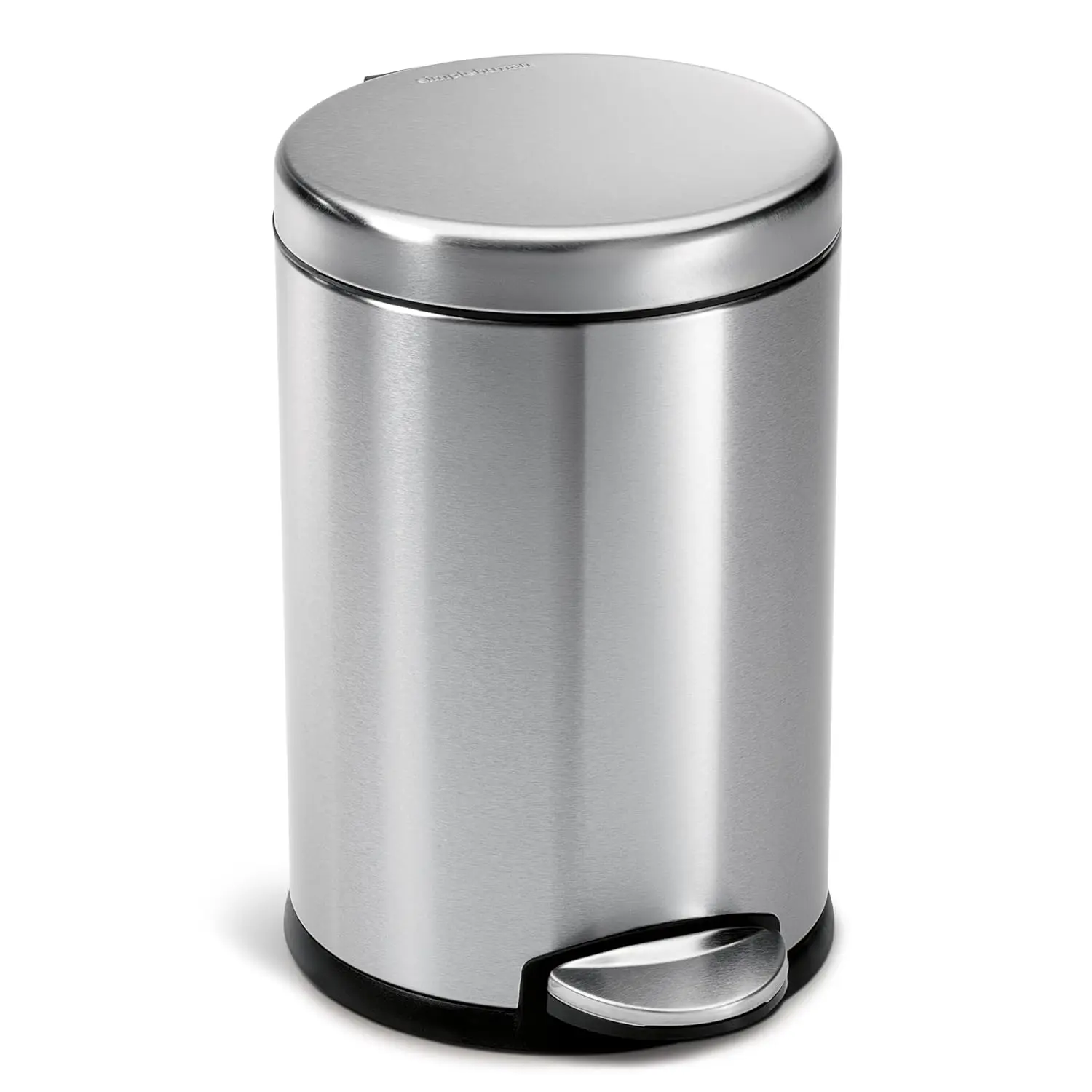 

4.5 Liter Round Step Trash Can, Brushed Stainless Steel for Bathroom - Easy Use & Durable