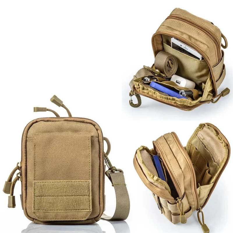 Tactical Phone Pouch Molle Smartphone Holster Bag EDC Utility Cellphone Lock Card Holder Organizer for Waist Belt Case