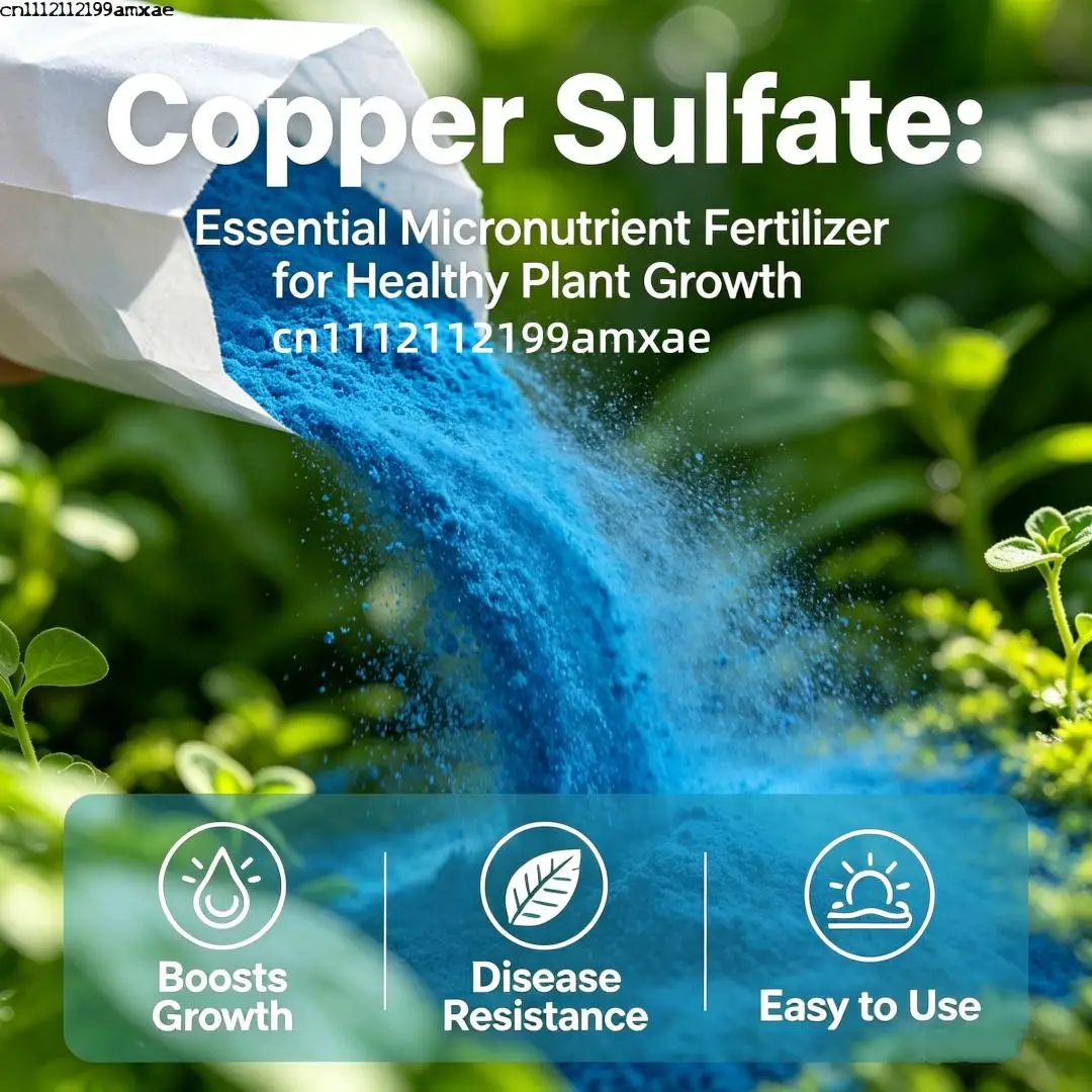 Sulfato de Cobre Pentahidratado de Alta Pureza para el Crecimiento de Plantas, Fungicida, Control de Algas y Mejora del Suelo para Jardín y Agricultura