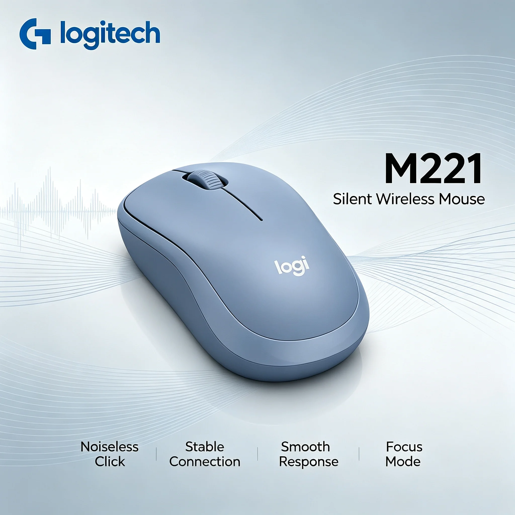 Compact Logitech M221 Wireless Silent Mouse Easy Carry USB Receiver Optical Mice For Business Travel Office Computer