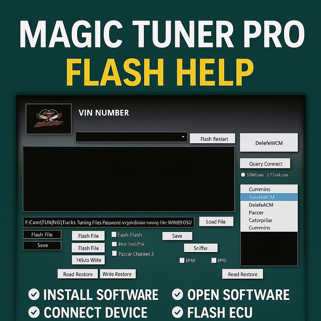 MAGIC TUNER PRO 2023 Keymaker  Advanced ECU Flash Tool for Trucks | Full Vehicle Diagnostics & Tuning Software for Professionals