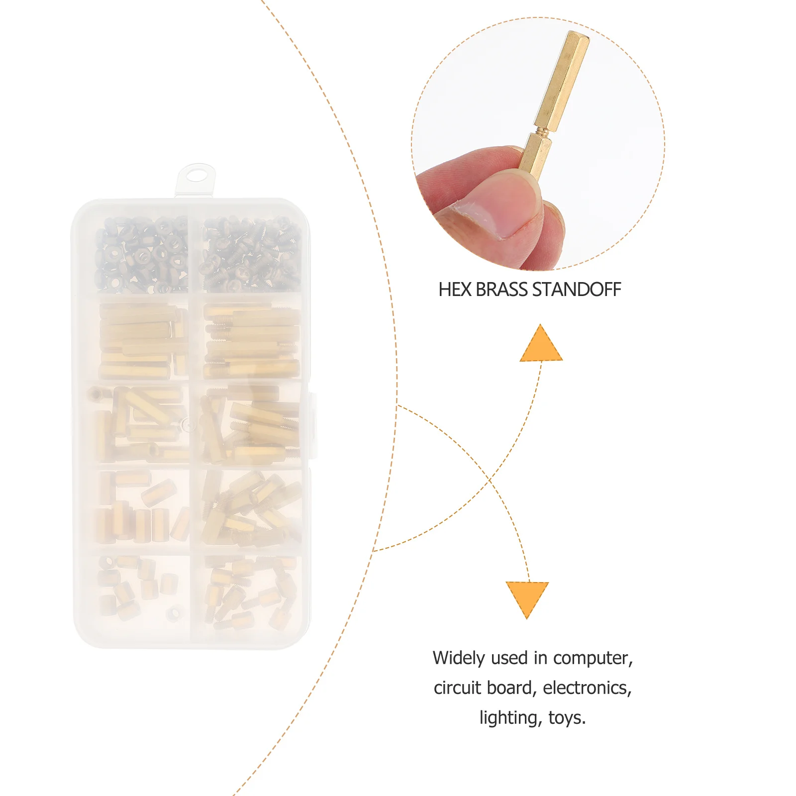 

180pcs Brass Column Standoff Kit Durable Copper Male Female Spacer Screws Assortment For Electronics Circuit Board Machine Parts