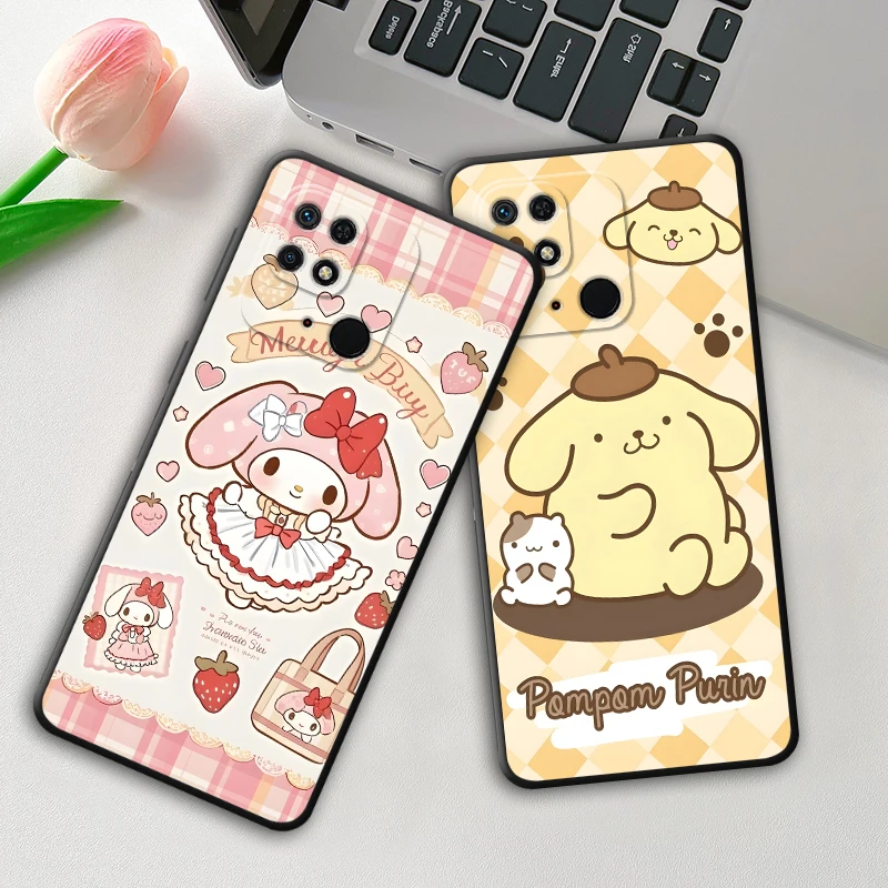 حافظة لهاتف Xiaomi Poco C75 X4 Pro M3 M4 Pro X3 NFC X7 C71 C51 C61 M5s M7 C40 C50 برسوم كارتونية ثلاثية ميلودي Jade Guigou باللون الأسود