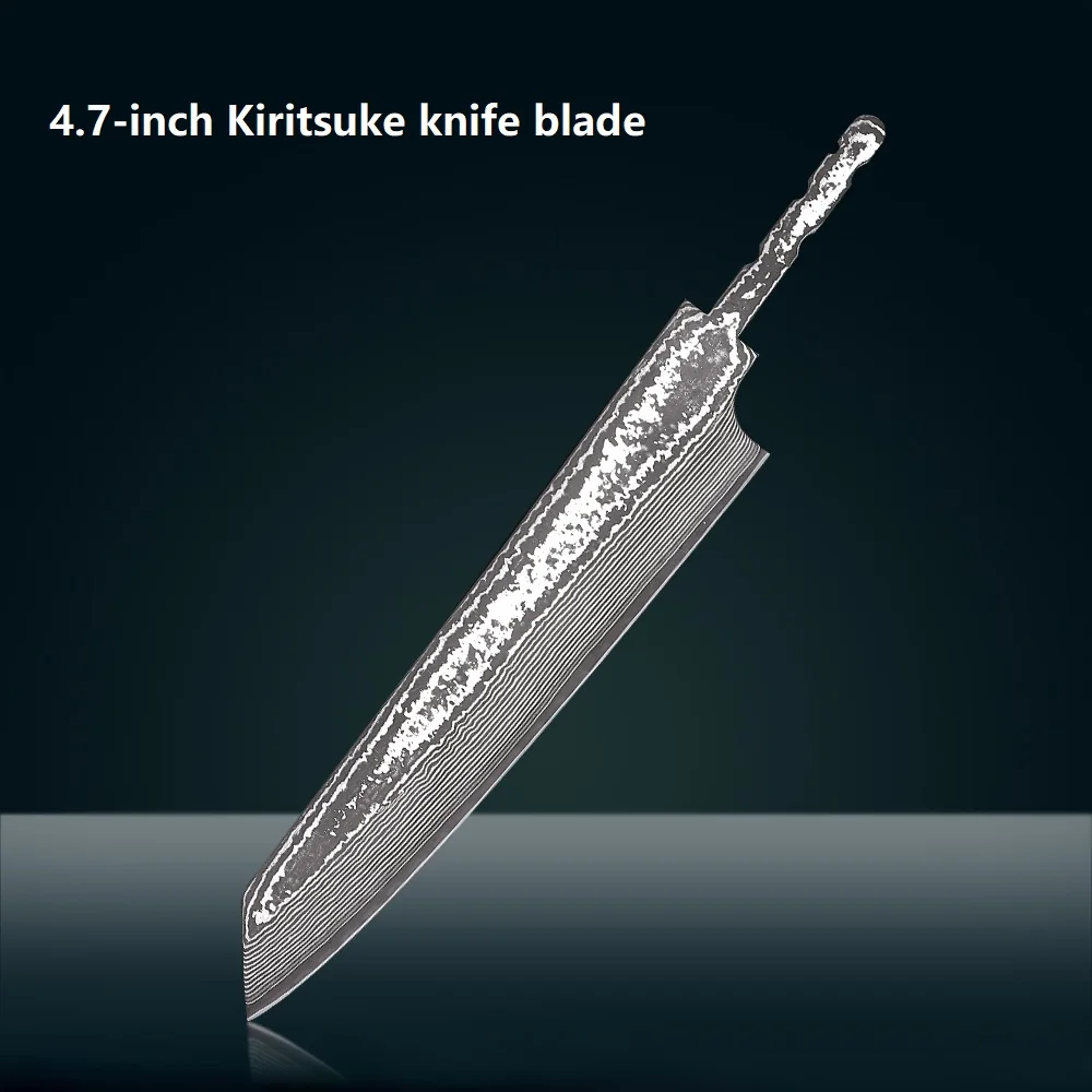 F.YOUNG DIY 67-lagiges japanisches Küchenkochmesser aus Damaststahl, leere Klinge, vollständiger Zange, integrierte handgefertigte, scharfe Kanten, Herstellungswerkzeuge 7