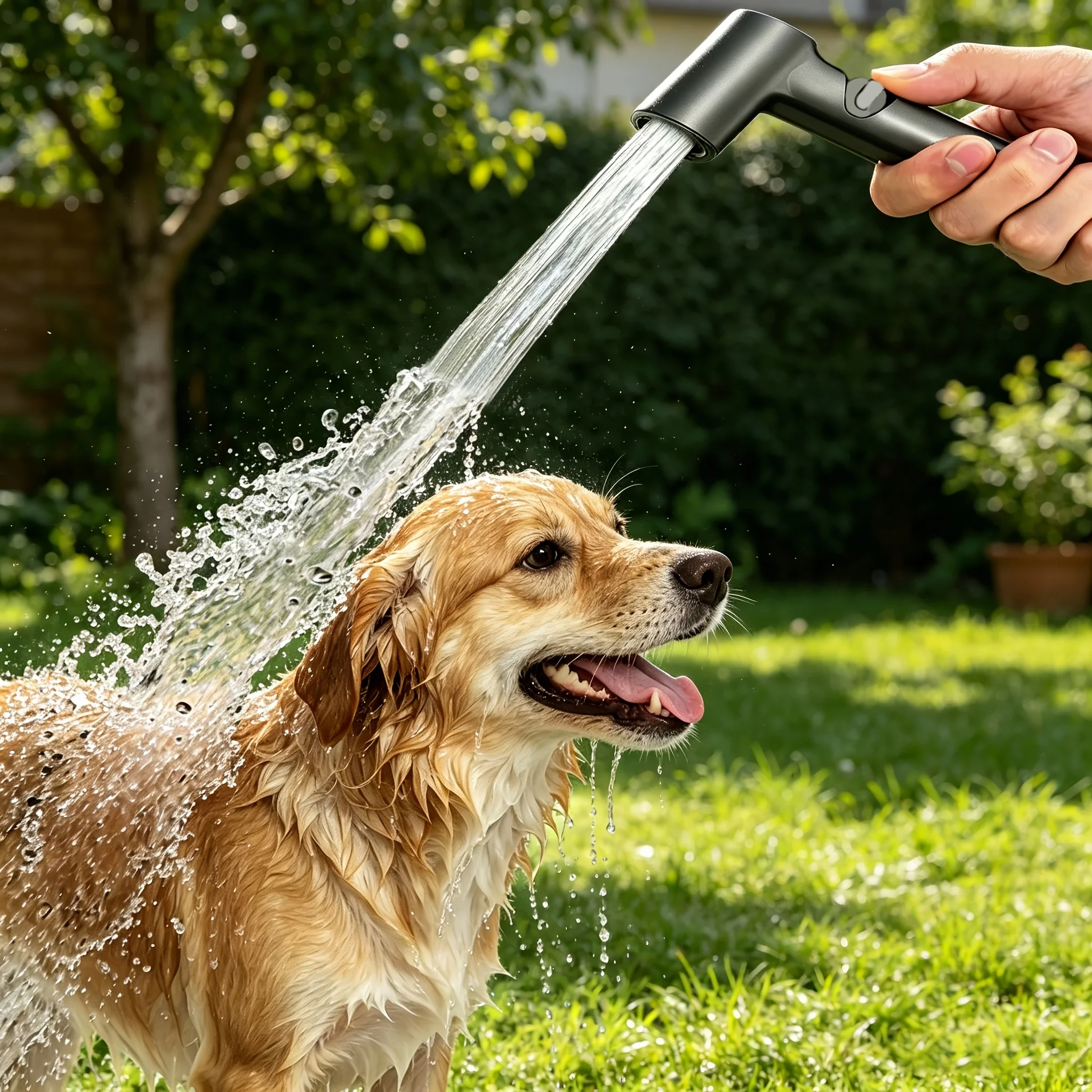 Adjustable Pressure Handheld Bidet Spray Lightweight Square Nozzle Plastic Tool For Pet Washing