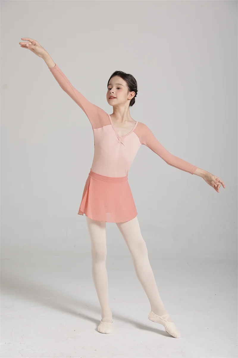 Heißer Verkauf billig hochwertige Kinder Mädchen Kinder tanz tragen hoch Spandex gewickelt Mesh Ballett röcke – Detail 33