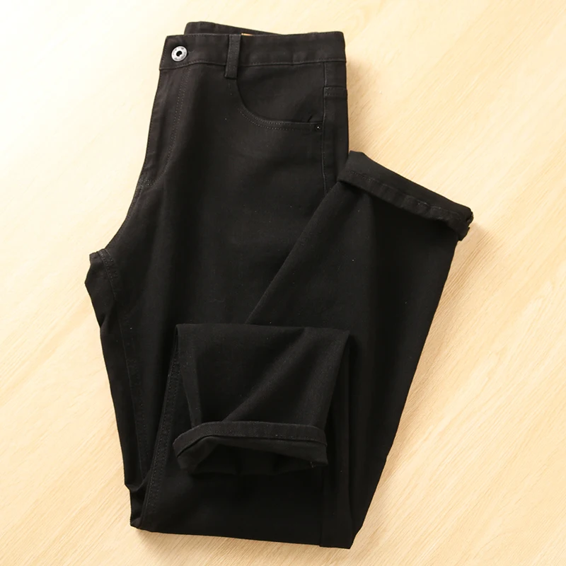 

Casual Loose Fit Elastic Waist Versatile Denim Jeans for Men Autumn Winter Faion Retro Sle Thiened Jeans