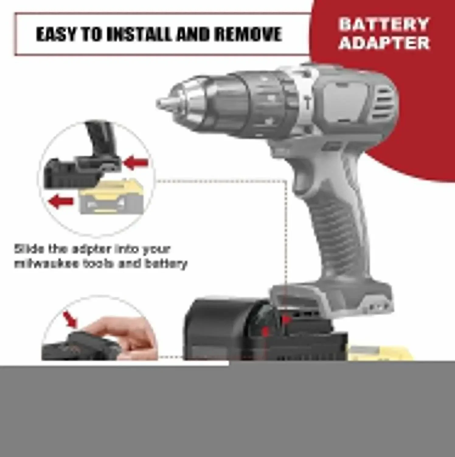 for Dewalt to for Milwaukee Battery Adapter Convert for DeWalt 18v Lithium Batteries to for Milwaukee 18v Cordless Power Tools