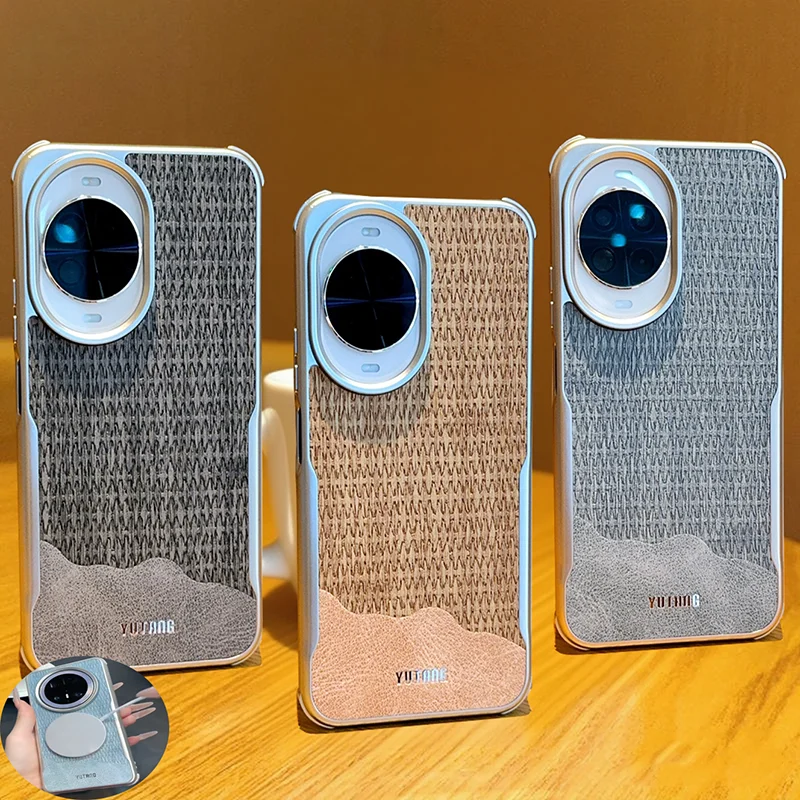 

Роскошный чехол для телефона из искусственной кожи с цветными блоками для Huawei Nova 14 Ultra 14 Pro 14, противоударный чехол Magsafe с магнитным гальваническим покрытием