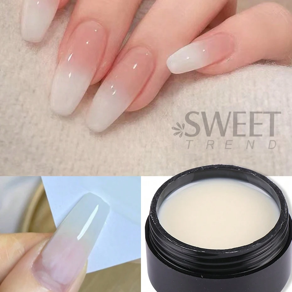 15g Eiwit Nagelgel Polish Gradiënt Nagels Ei Helder Witte Crème UV LED Nagelgel Polish Natuurlijke langdurige Jelly DIY Manicure