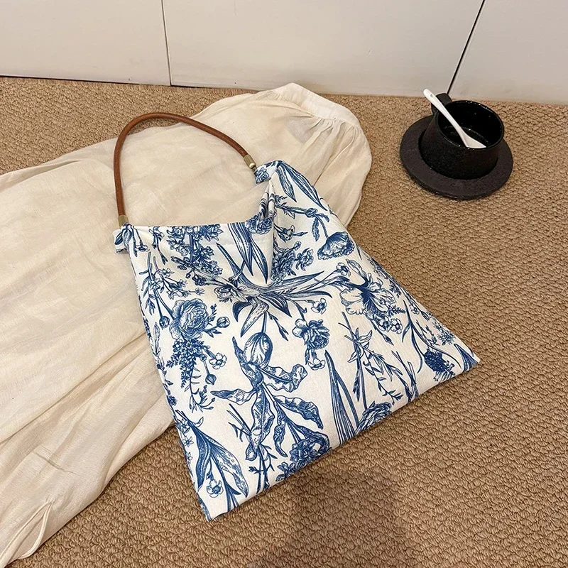 

Flowers Soft CANVAS Mixed Colors Shoulder Bags Fashion Zipper Spring Women's Handbags 2025 Hot Sale Trendy Sewing Ladies Bags