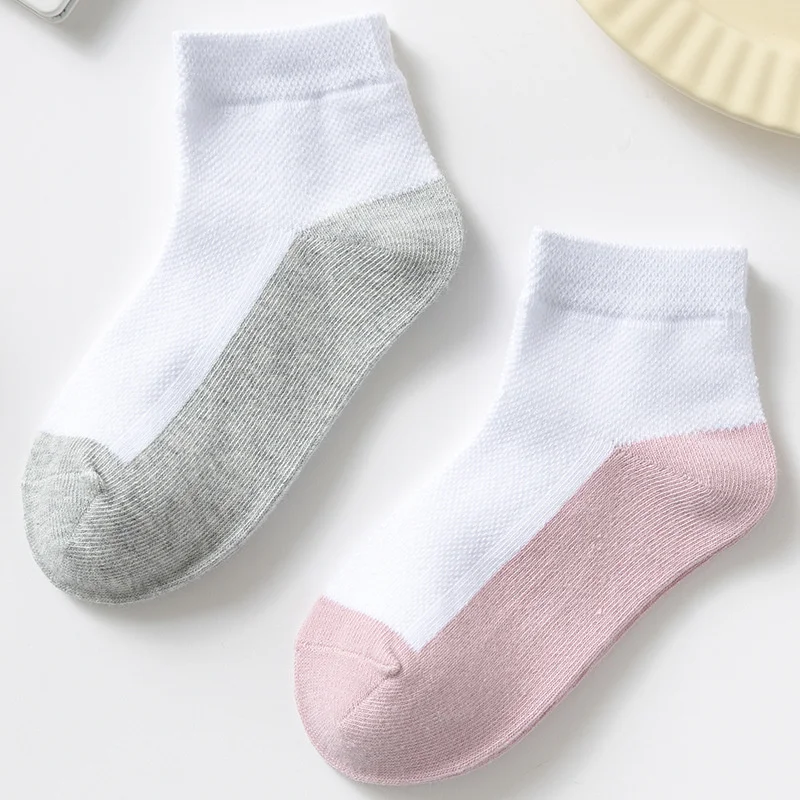 Children's Socks For Boys Girls Spring Summer Thin Cotton Soft Student Sport Socks For Kids 1-12Years Baby Solid Breathable Sock