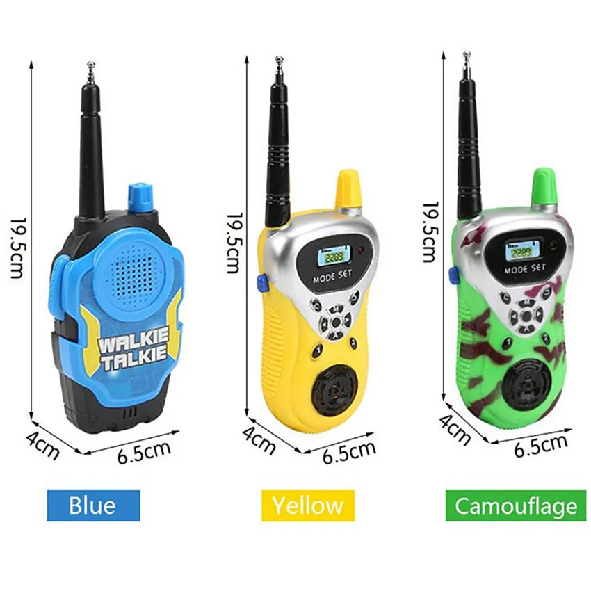 2 Stuks 50M Speelgoed Walkie Talkies Mini Draagbare Kinderen Elektronische Handheld Tweeweg Radio Kinderen Outdoor Interphone Speelgoed voor Kinderen