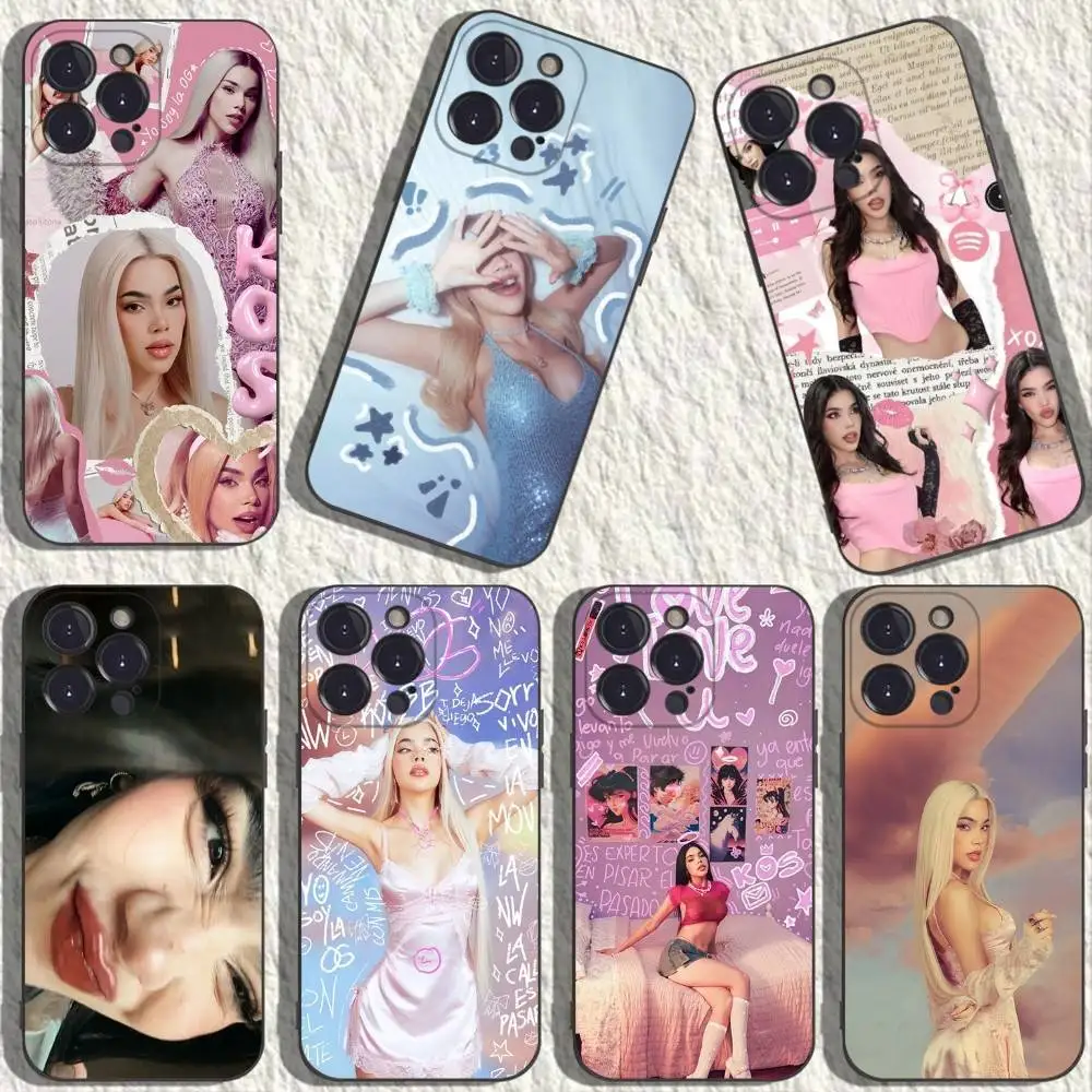 가수 K-Kenia OS 아이폰 케이스 (아이폰 17, 16, 15, 14, 13, 12, 11, 플러스, 프로 맥스, XS, X, XR, SE, 미니, 8, 7 호환) 부드러운 실리콘 블랙 커버