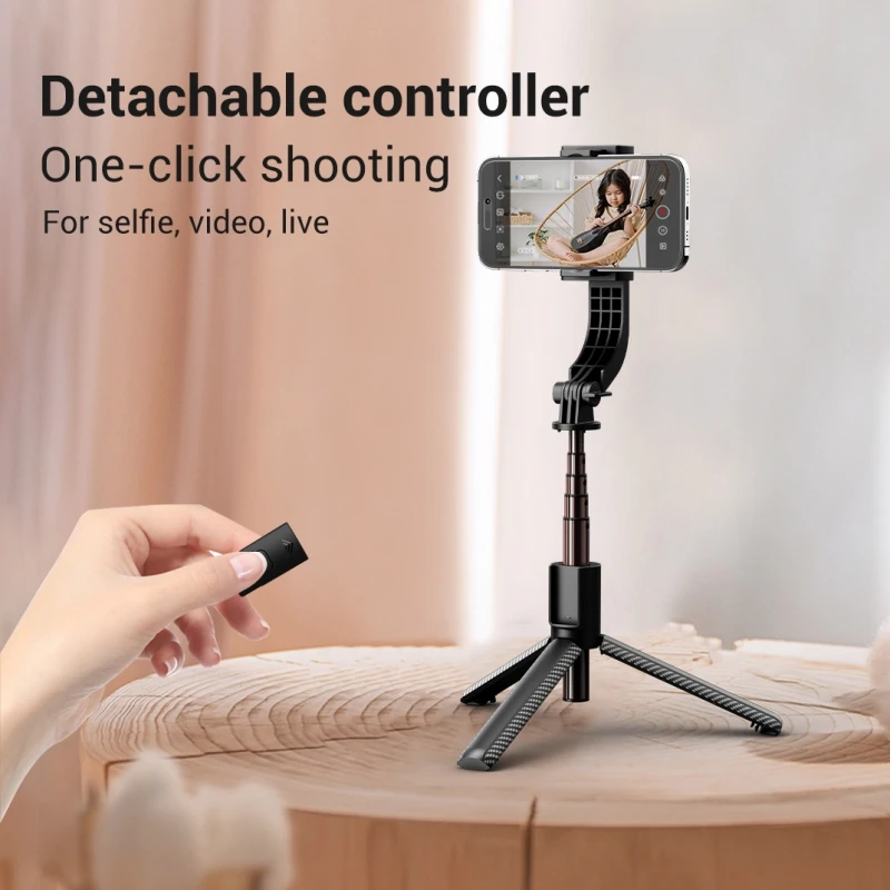 2025 NEW Gimbal Stabilizer Selfie Stick Foldable Wireless Tripod with Bluetooth Shutter Monopod for IOS Android