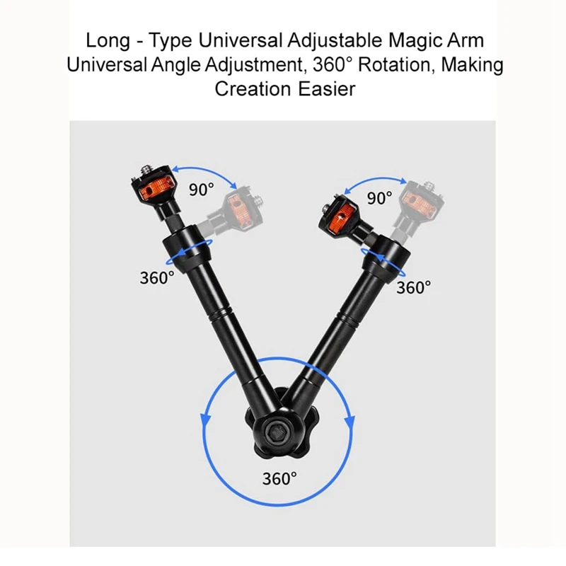 Adapter with 360° Rotation 15-35mm Aluminum Alloy 1/4 Positioning Rotating Photography Camera Bracket-ELEC