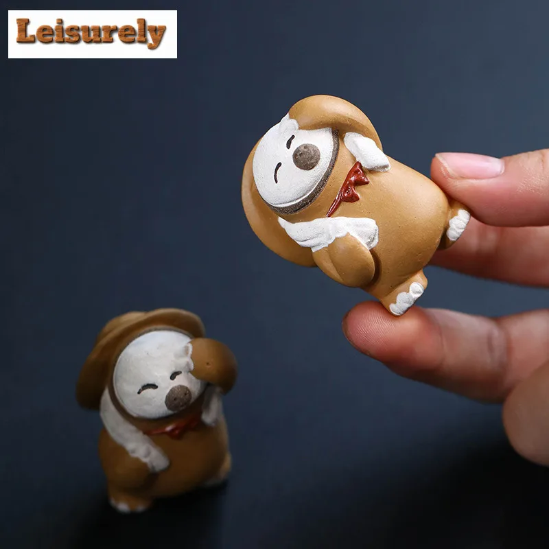 Yixing Purple Clay Animal Handicraft Sloth Tea Pet Creative Flowerpot Landscaping Tea Figurine Play Toys Tea Statue Ornaments