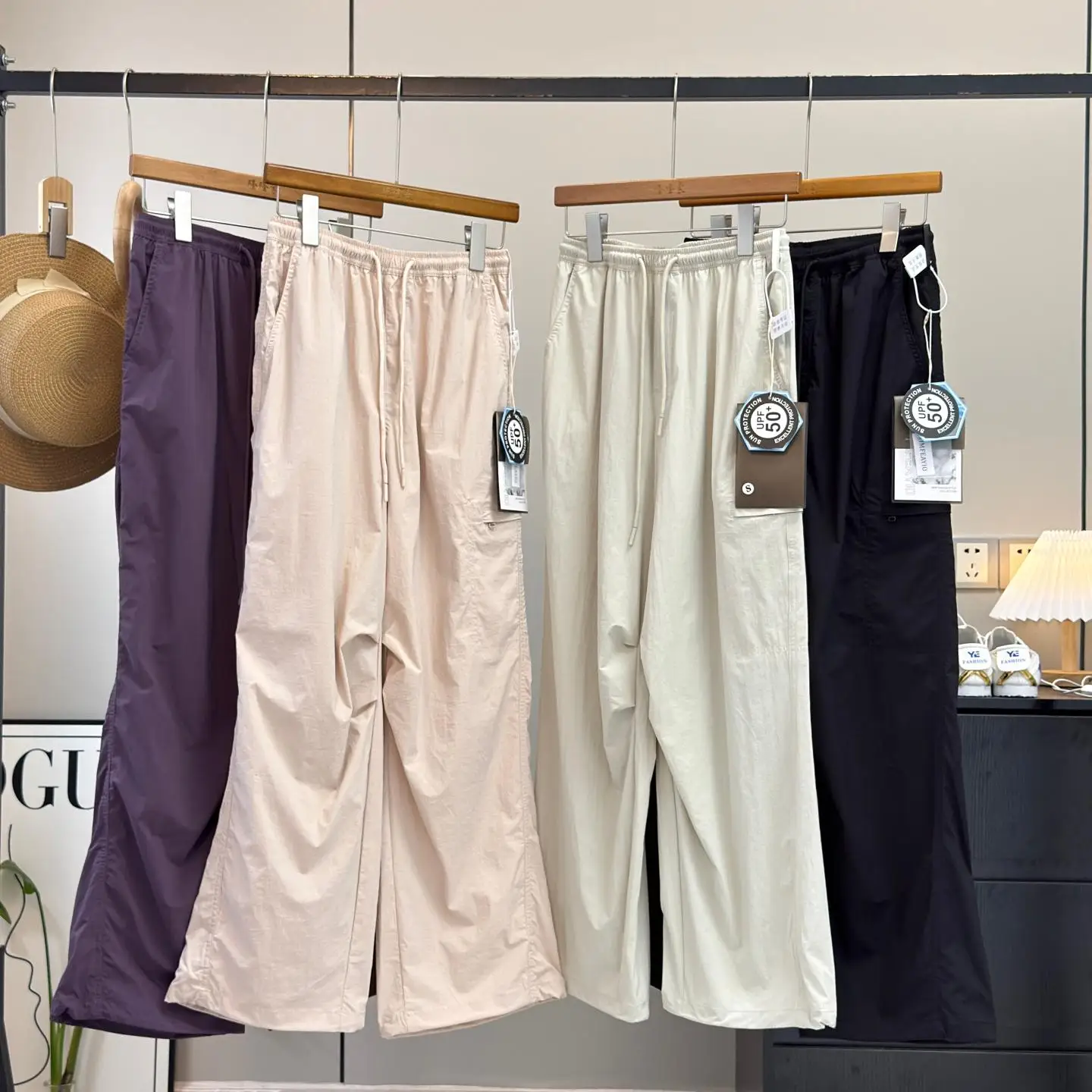 

Lightweight Breathable Quick Dry UPF50 Summer Work Pants Women's High Waist Straight Leg Trousers Casual Pants with Cuff Sun ...