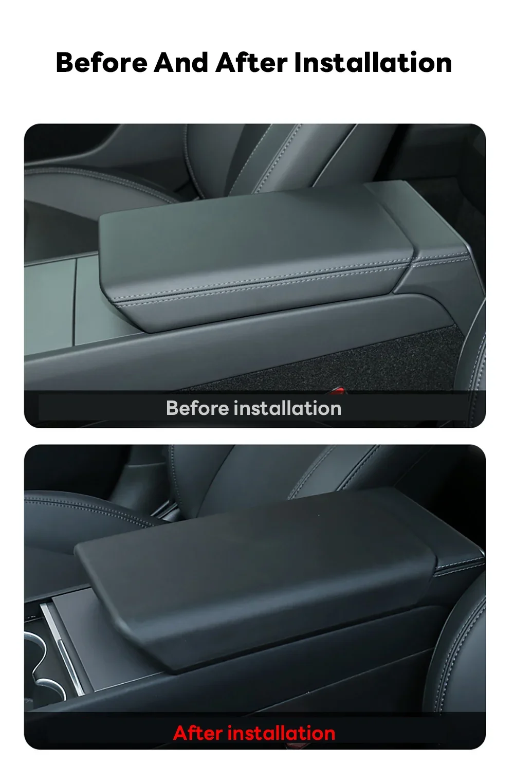 Für Tesla Model Y L Juniper 2026 Mittelkonsolen-Armlehnenabdeckung YL 2025 Armlehnen-Schutzabdeckung Model 3 Highland Zubehör – Detail 5