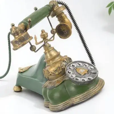 

Retro Telephone Resin Rotary Phone Vintage Home Office Decor Ornament Classic Corded Phone Decorative Home Supplies