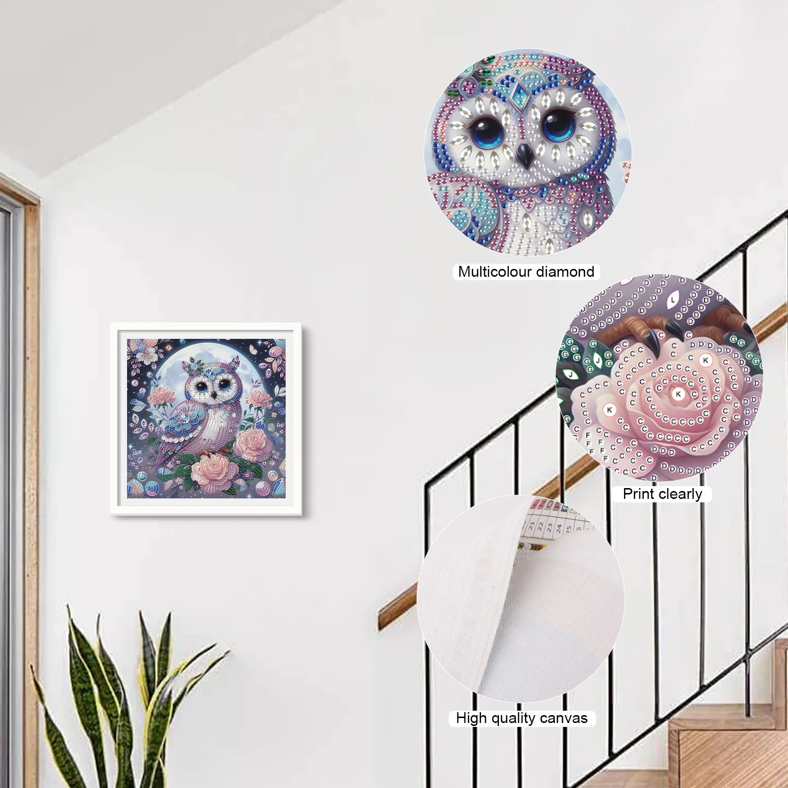 Owl Special Shape Diamond Art Painting Kit for Adult Beginner,Crystal Diamond pecial Shape Kit for Home Wall Decoration Gift view 4