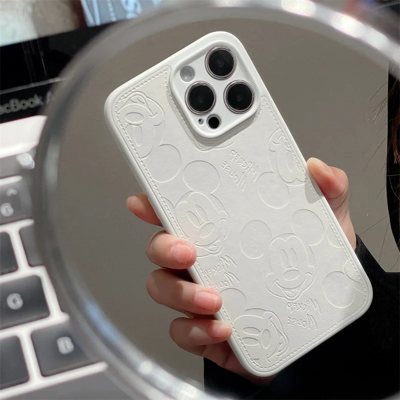 جراب هاتف سيليكون كرتوني من ديسني لهواتف آيفون ، ميكي ، ميني ، مضحك ، لطيف ، غطاء خلفي ، آيفون إكس ، إكس إس ، إكس آر ، 13 ، 12 ، 11 ، 14 ، 15 برو ماكس