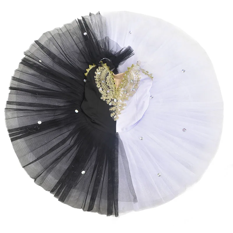 Ballerina per bambini adulti Ragazze di fiori Tutu di balletto professionale Abito da donna Principessa Piatto Pancake Lago dei cigni Costume da ballo di scena