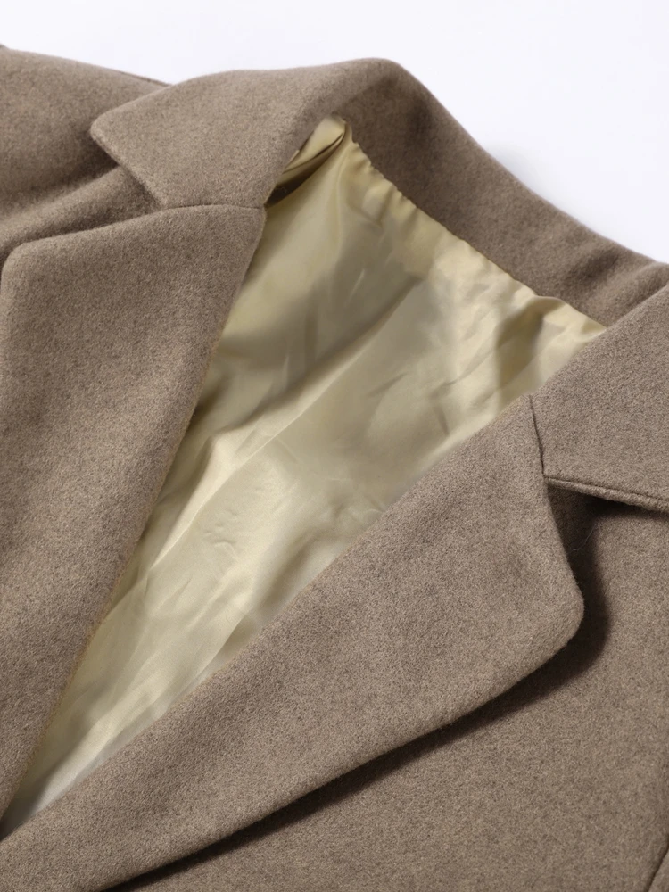 Quasten Woolen Anzug Jacke Frauen Elegante drehen-unten Kragen Langarm Einreiher Tasche Herbst Winter Mäntel Neue Outer – Detail 6
