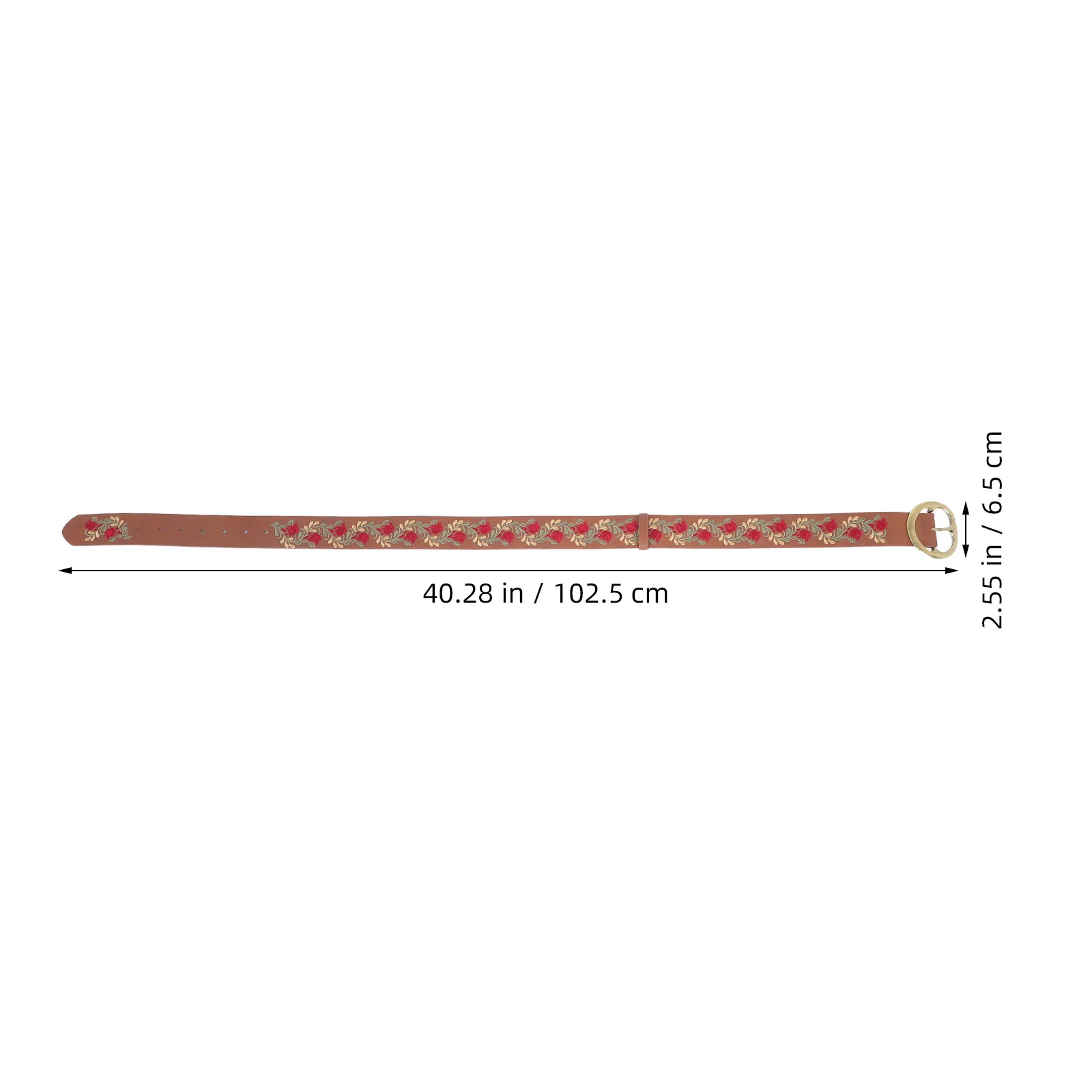 Embroidered Belt for Women Buckle Decorative Boho Belts Jeans Dress Brown Waist