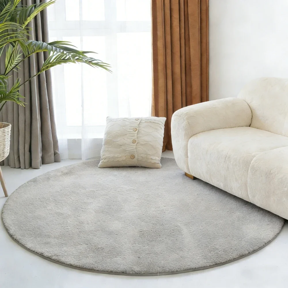 Ultra Soft Velvet Carpet Round Modern Living Room Home Decor Sofa Area Rugs Short Plush Anti Slip Floor Mats Kids Bedroom Carpet
