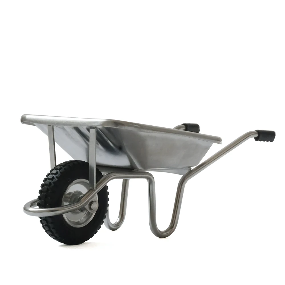 LESU Metal 1/14 Wheelbarrow Set With Round Square Shovel Accessories For Building Construction Truck Model Toy Parts THZH1481