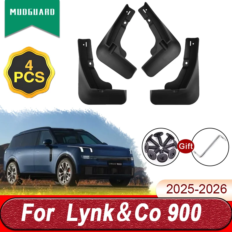 

4 PCS Mud Flaps For Lynk Co 900 2025 Accessories 2026 Auto Mudflaps Splash Guards Front Rear Fender Mudguards Car Accessories