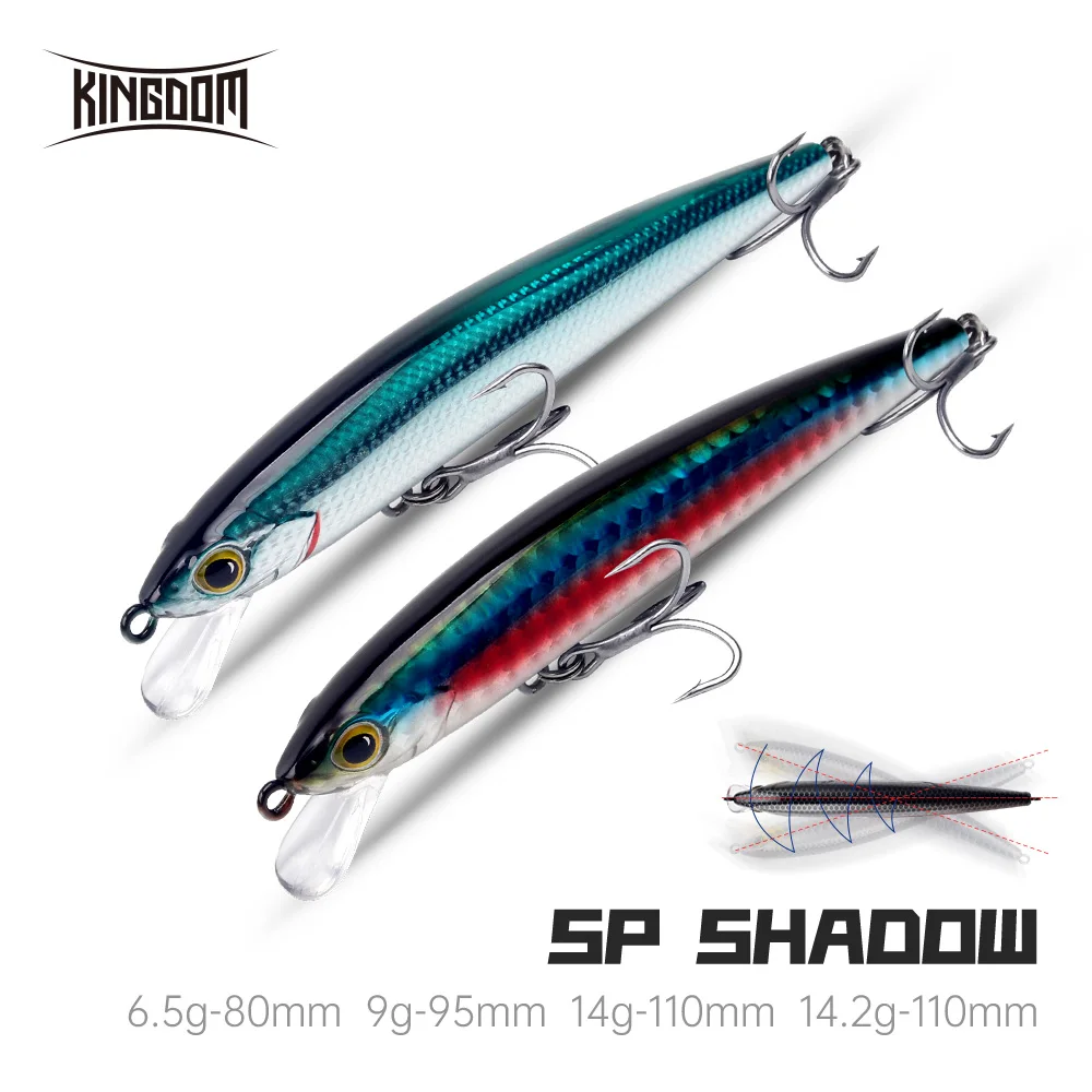 Señuelo de pesca suspendido Reino cebo de Minnow 80mm 95mm 110mm Jerkbait Wobblers Señuelo artificial duro señuelo para luzera