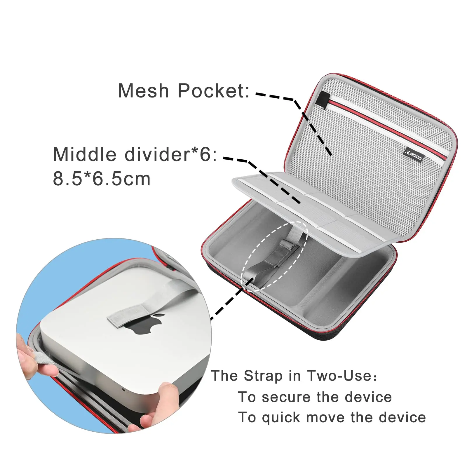 Hard Case for Apple Mac Mini M2 Chip (2023)/ Mac Mini M2 Pro/Mac Mini M1 Desktop Computer Carrying Case Protective Cover Handbag - Image 3