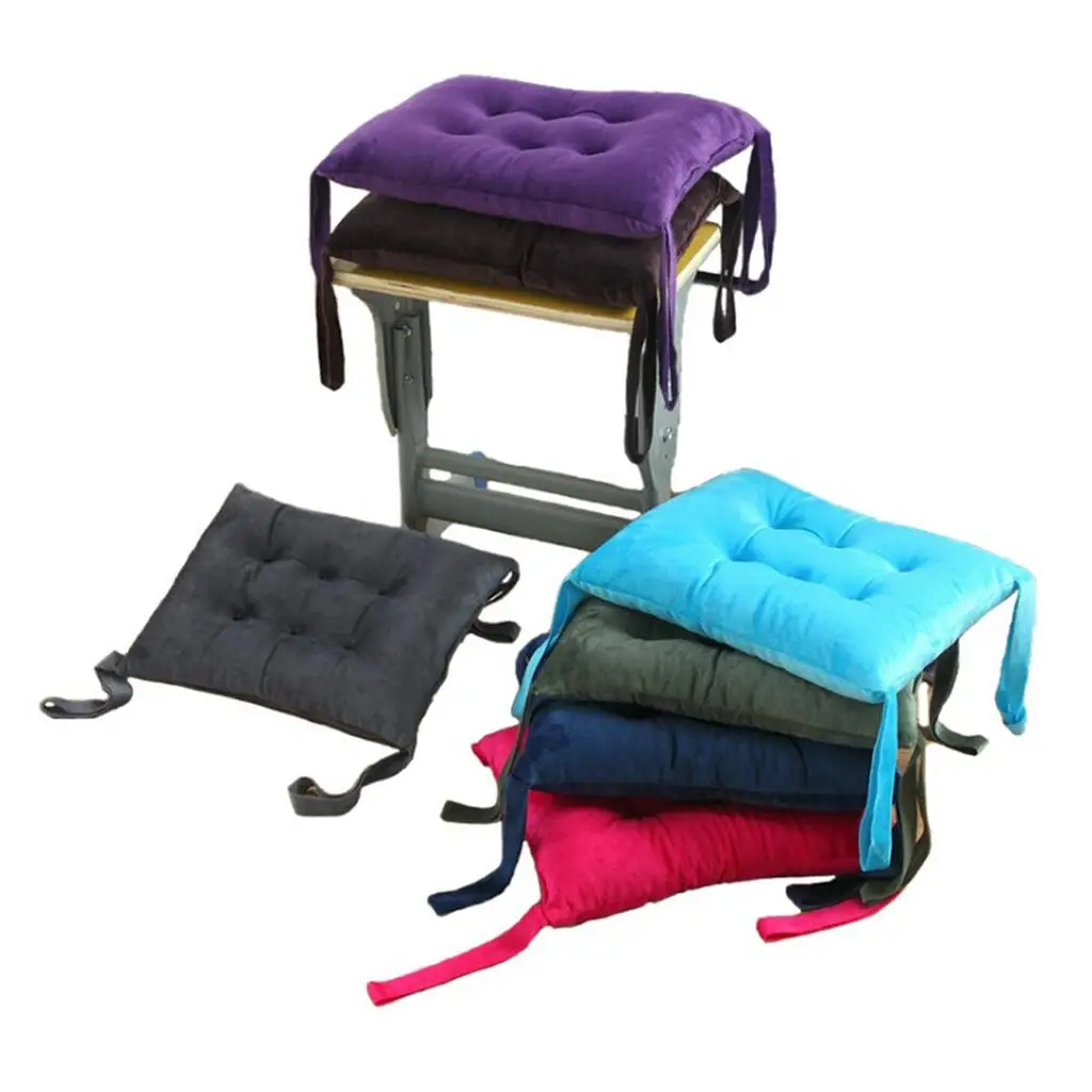 Rectangle Chair Pads Lightweight Seat Cushion Cover with Straps for Childrens Dining Classroom Chairs