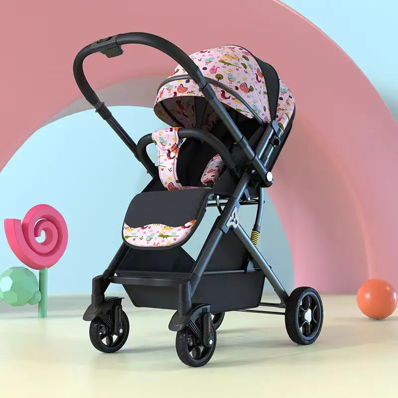 NONE Leichter Kinderwagen Zwei-Wege-Kinderwagen Kinderwagen hohe Landschaft Wirbelsäulen schutz Neugeborenen Baby Allrad Kinderwagen 5