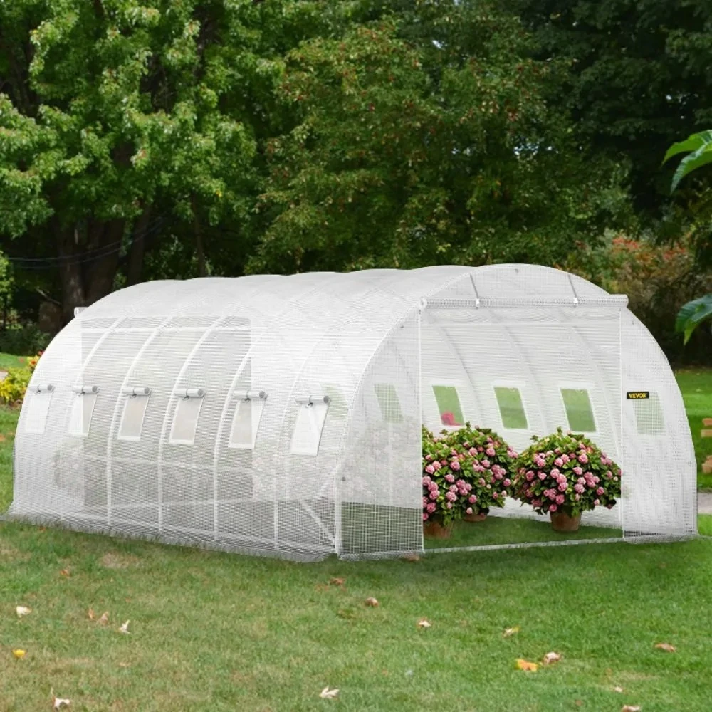 3*2 4*2 6*3M Walk-in Tunnel Greenhouse Plant Greenhouse with Galvanized Steel Hoops Outdoor Garden Patio Awning