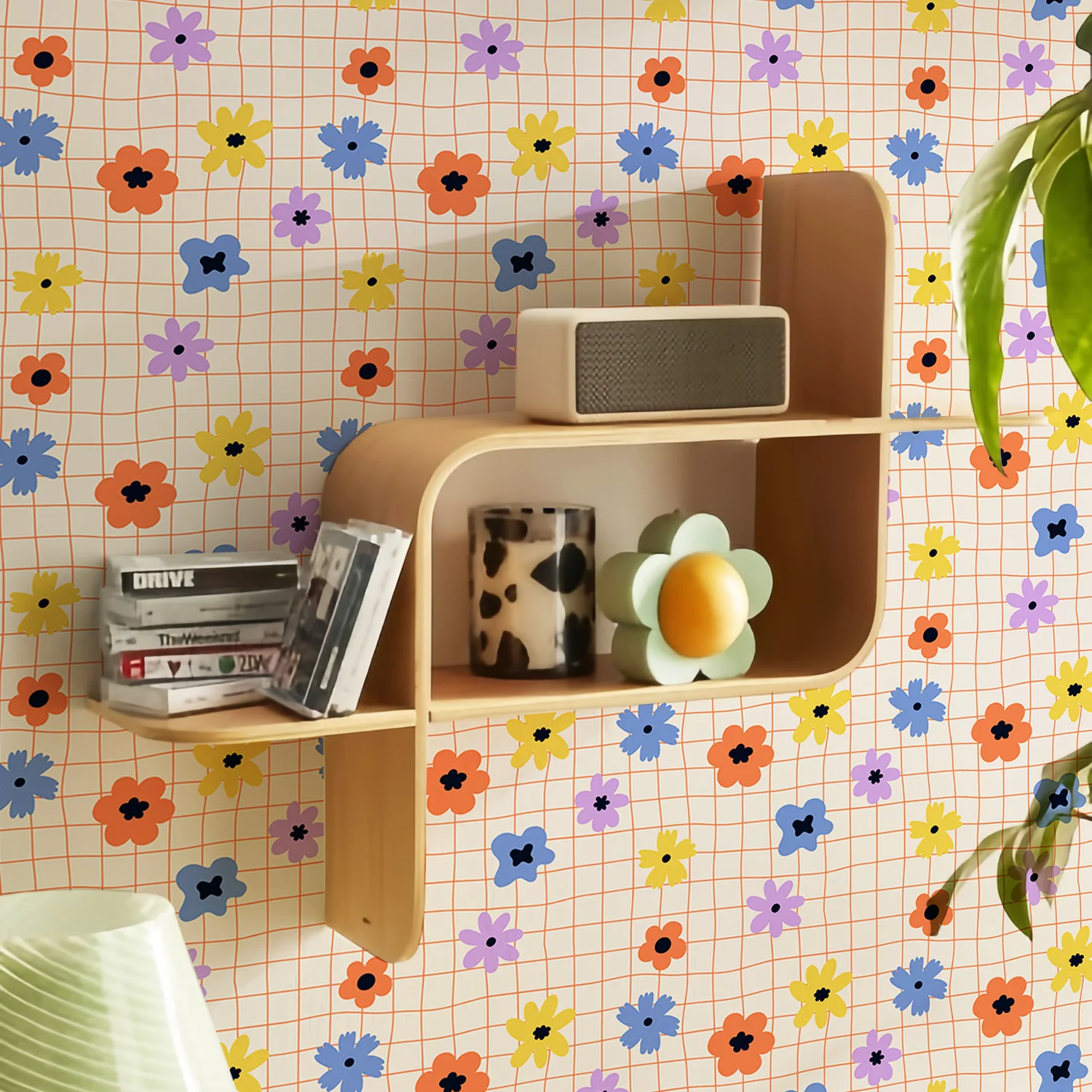 Small Lovely Flower Peel and Stick Wallpaper PVC Self-adhesive Cabinet Sticker Waterproof Home Decor Wall Covering