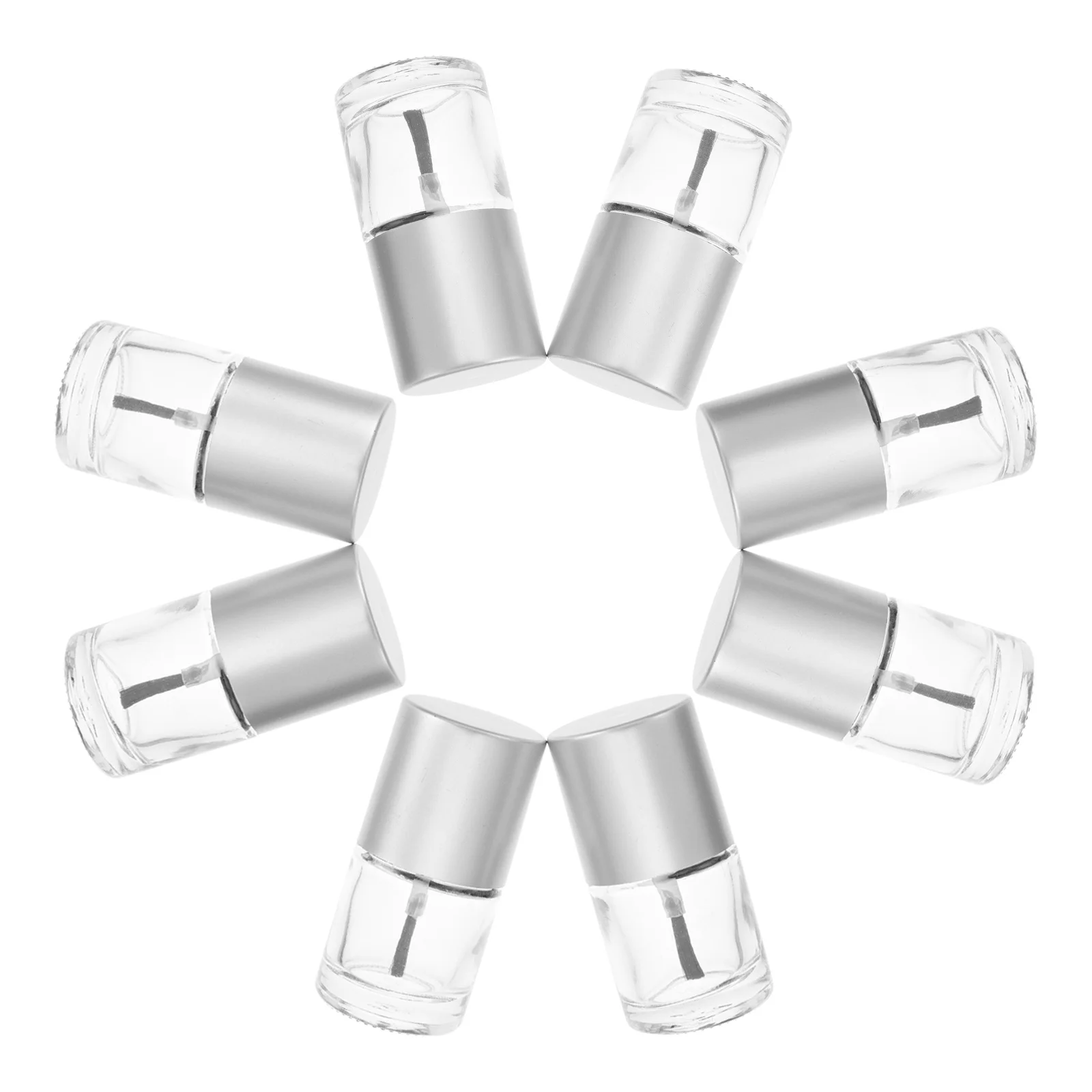 Bottiglie di vetro vuote per smalto da 10 pezzi Contenitore riutilizzabile da 10 ml con pennello Conservazione compatta per manicure con gel per unghie