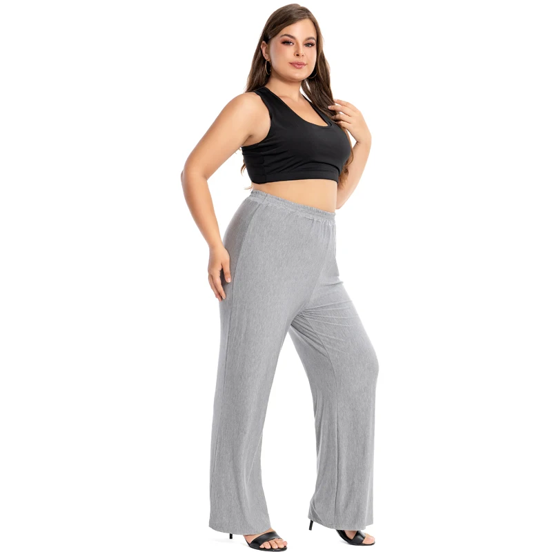 Plus Size Dames Loungebroek Modaal Katoen Comfortabel Homewear Losse wijde pijpen Nachtkleding Pyjama Geruite broek 5XL 4XL XXXL Zwart Roze